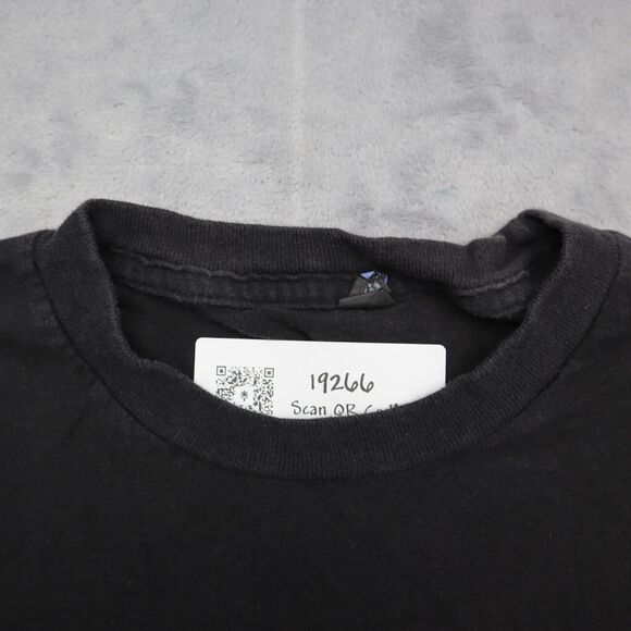 Tultex Shirt Mens Black Short Sleeve Crew Neck Graphic Print Pullover Tee - Picture 7 of 15